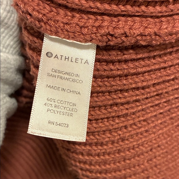 Athleta Women's Ribbed Knit Sweater - Rust - Picture 5 of 5